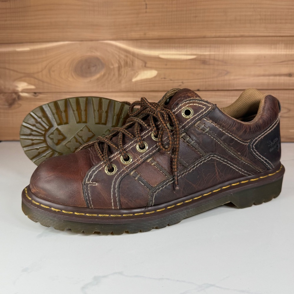 Dr. Martens Keith Brown Leather Low Top Oxford Shoes AirWair Lug Sole Mens 10